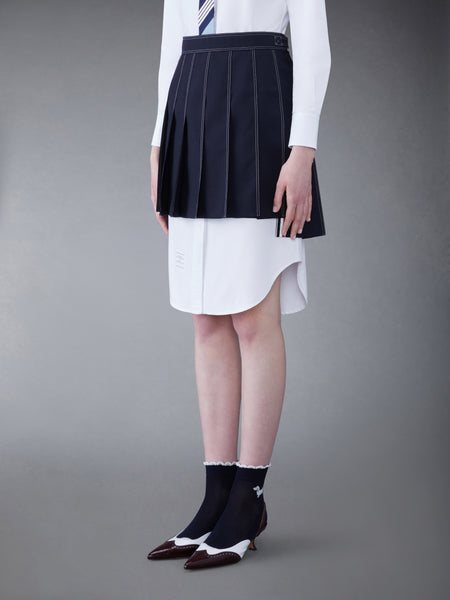 FRESCO MINI PLEATED SKIRT NAVY