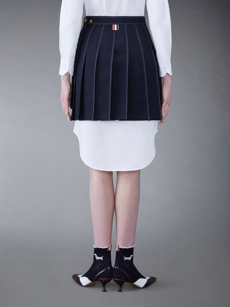 FRESCO MINI PLEATED SKIRT NAVY