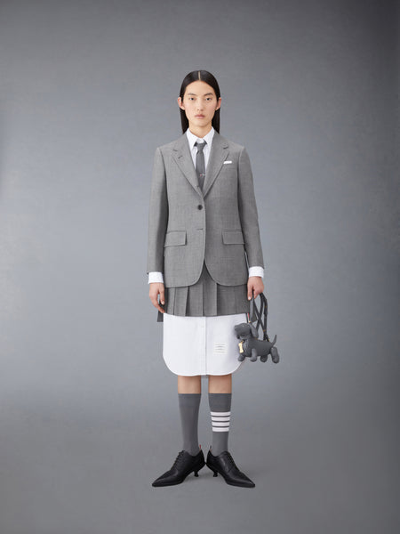 WOOL FRESCO PLEATED MINI SKIRT MED GREY