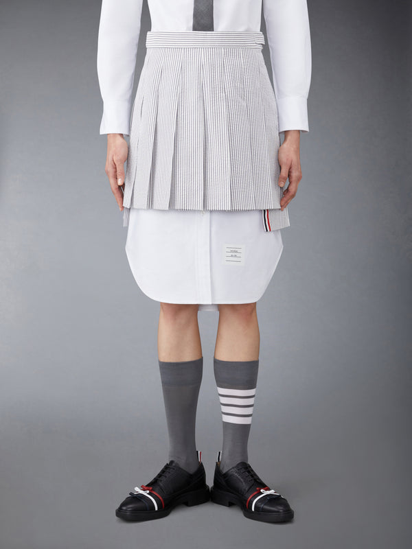SEERSUCKER PLEATED MINI SKIRT - featured image