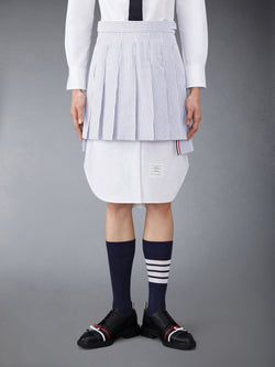 SEERSUCKER PLEATED MINI SKIRT
