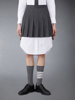 SUPER 120'S TWILL PLEATED MINI SKIRT