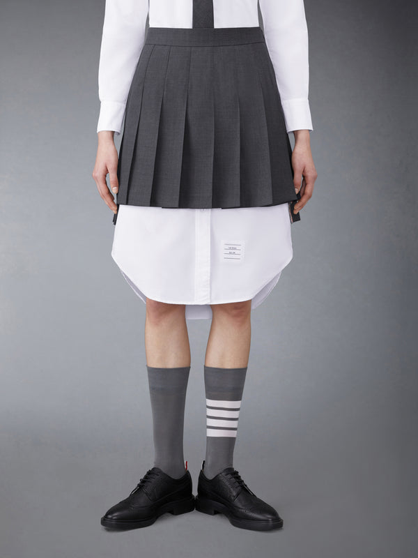 SUPER 120'S TWILL PLEATED MINI SKIRT - featured image
