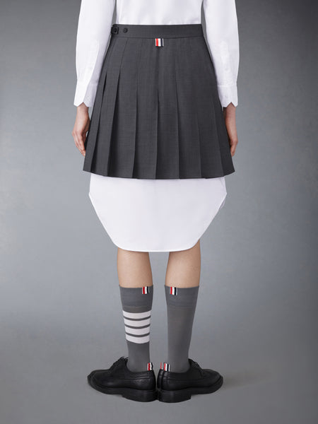ツイルプリーツミニスカート ダーク グレー