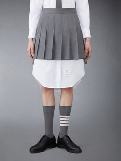 SUPER 120'S TWILL PLEATED MINI SKIRT