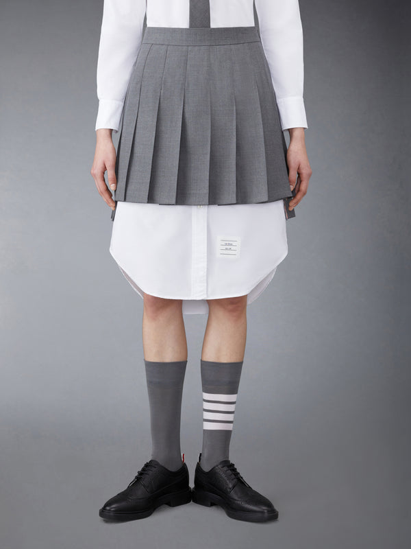 SUPER 120'S TWILL PLEATED MINI SKIRT - featured image