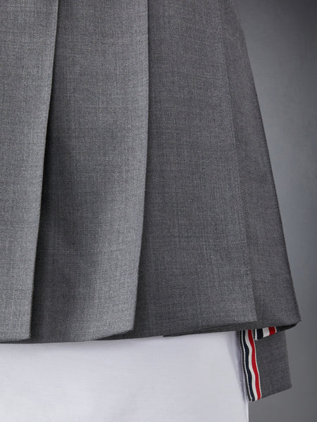 SUPER 120'S TWILL PLEATED MINI SKIRT MED GREY