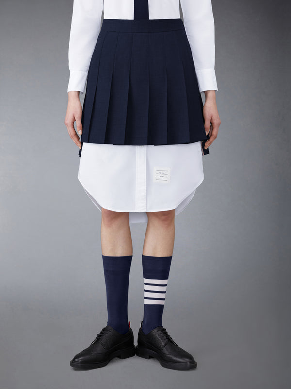 SUPER 120'S TWILL PLEATED MINI SKIRT - featured image