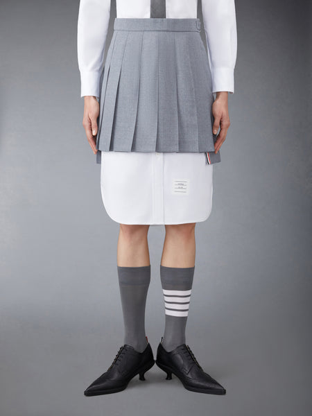 SCHOOL UNIFORM PLEATED MINI SKIRT MED GREY