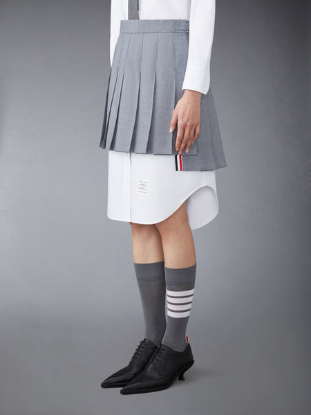 SCHOOL UNIFORM PLEATED MINI SKIRT MED GREY