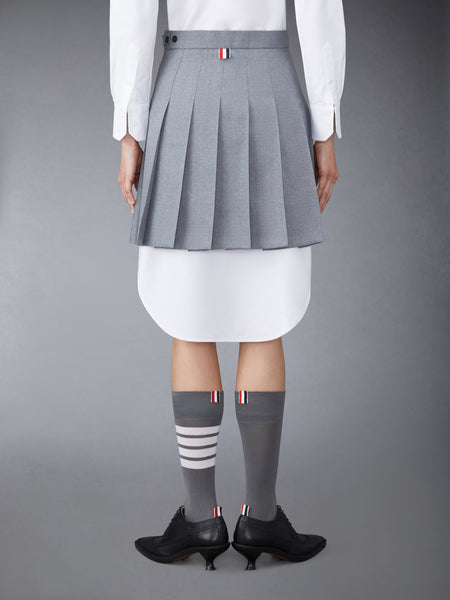 SCHOOL UNIFORM PLEATED MINI SKIRT MED GREY