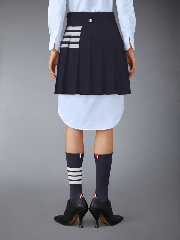 PLAIN WEAVE 4-BAR PLEATED MINI SKIRT - image 3