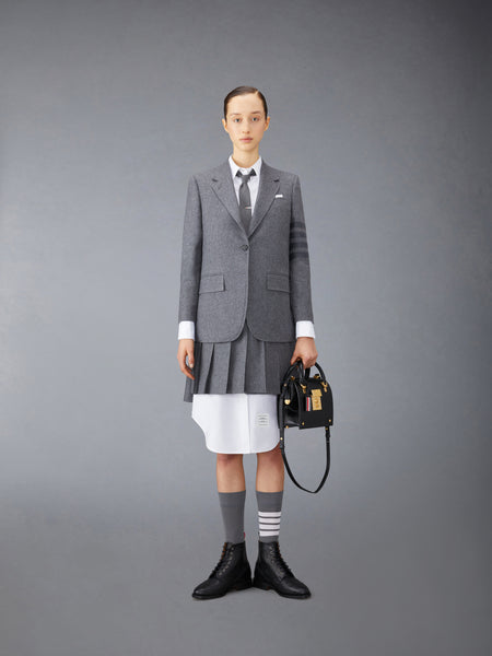 FLANNEL 4-BAR MINI PLEATED SKIRT MED GREY