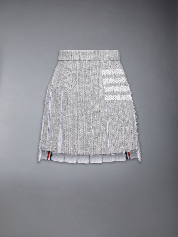 SOLID TWEED 4-BAR PLEATED MINI SKIRT - featured image