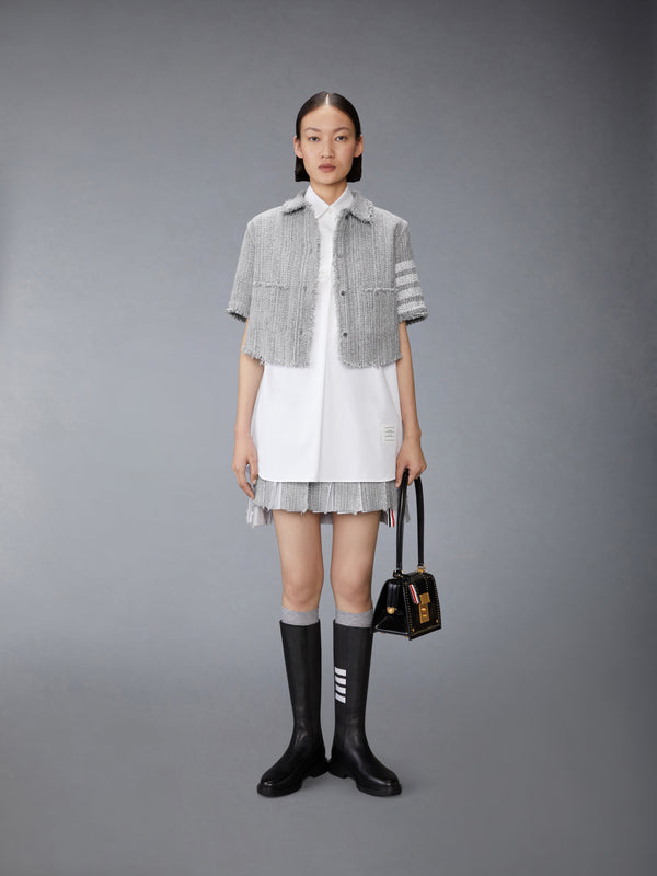 SOLID TWEED 4-BAR PLEATED MINI SKIRT - image 4
