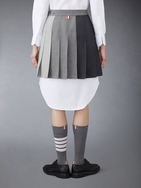 FRESCO FUNMIX PLEATED MINI SKIRT DARK GREY