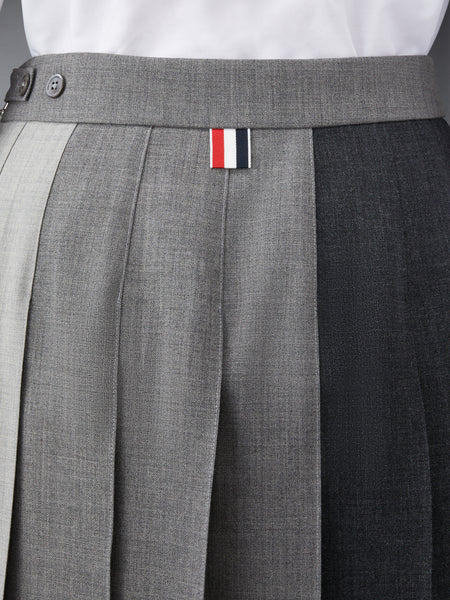 FRESCO FUNMIX PLEATED MINI SKIRT DARK GREY