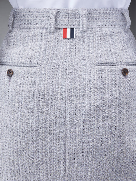 TWEED FRAY HIGH WAIST MINI SKIRT MED GREY