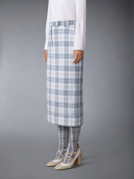 WINDOWPANE PLAID BELTLOOP SACK SKIRT SEASONAL MULTI