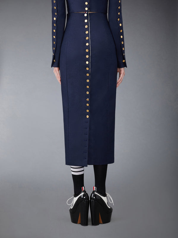 FLANNEL BUTTON BACK PENCIL SKIRT - image 3