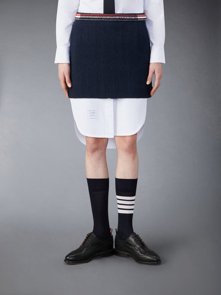 TWEED MINI SKIRT NAVY