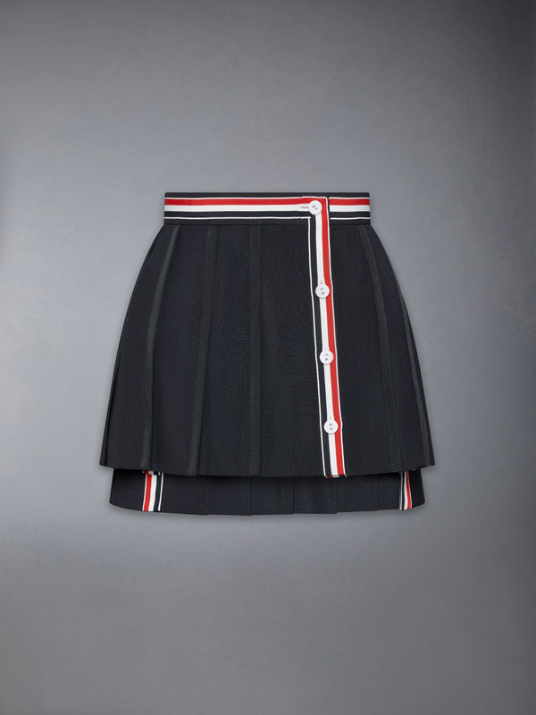 SCHOOL UNIFORM PLAIN WEAVE MINI PLEATED WRAP SKIRT - featured image