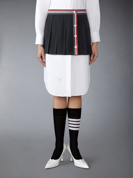 SCHOOL UNIFORM PLAIN WEAVE MINI PLEATED WRAP SKIRT BLACK