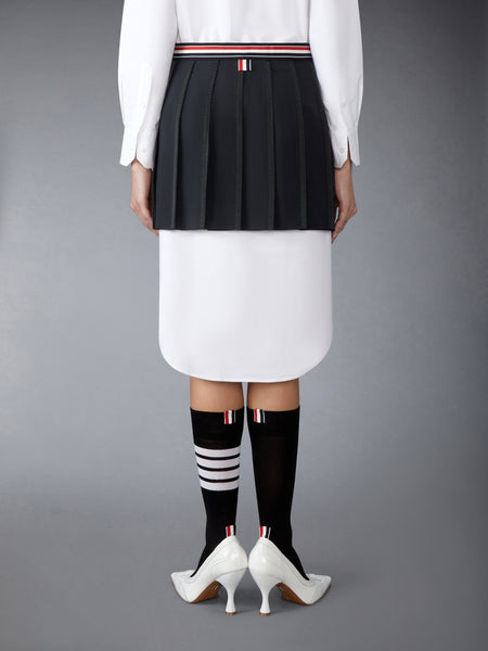 SCHOOL UNIFORM PLAIN WEAVE MINI PLEATED WRAP SKIRT BLACK