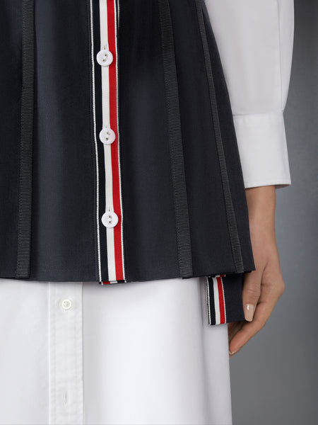 SCHOOL UNIFORM PLAIN WEAVE MINI PLEATED WRAP SKIRT BLACK