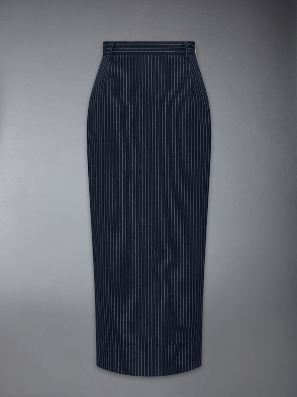 PINSTRIPE HIGH TWIST WOOL HIGH WAISTED PENCIL SKIRT - featured image