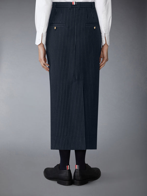 PINSTRIPE HIGH TWIST WOOL HIGH WAISTED PENCIL SKIRT - image 3