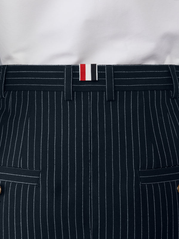 PINSTRIPE HIGH TWIST WOOL HIGH WAISTED PENCIL SKIRT - image 5