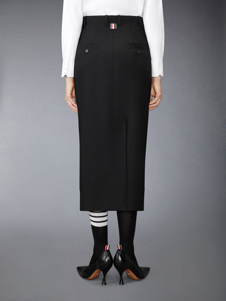 HOPSACK SUITING PENCIL SKIRT BLACK