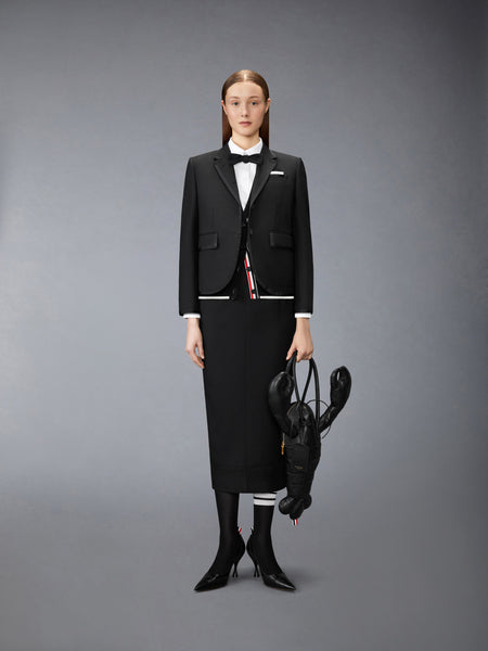 HOPSACK SUITING PENCIL SKIRT BLACK