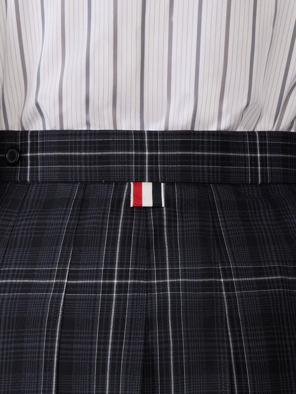 WINDOWPANE PLAID COOL WOOL PLEATED SKIRT - image 5