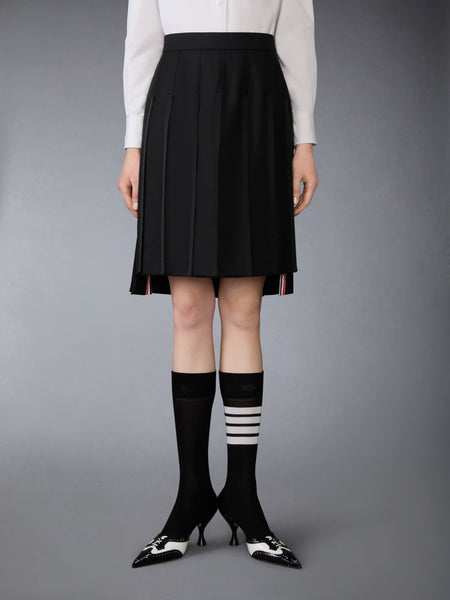 SUPER 120'S TWILL PLEATED SKIRT BLACK