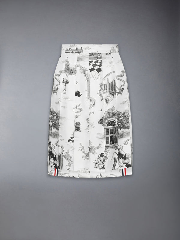 SILK TWILL HECTOR TOILE PLEATED SKIRT - featured image