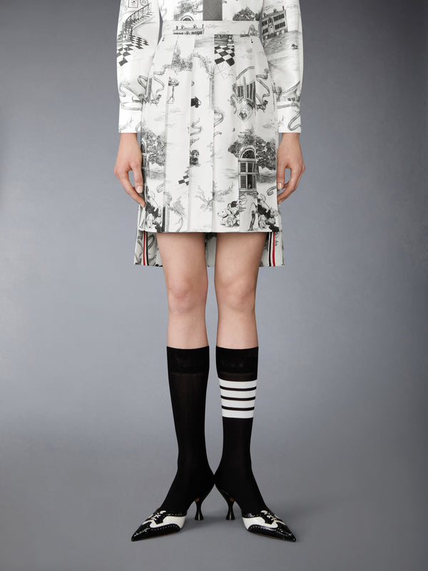 SILK TWILL HECTOR TOILE PLEATED SKIRT - image 1