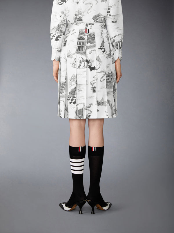 SILK TWILL HECTOR TOILE PLEATED SKIRT - image 3
