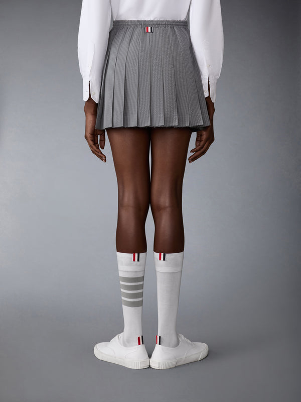 WOOL SEERSUCKER DRAWSTRING PLEATED MINI SKIRT - image 3