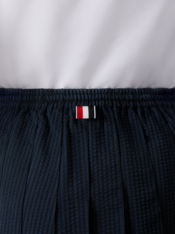 WOOL SEERSUCKER DRAWSTRING PLEATED MINI SKIRT - image 5