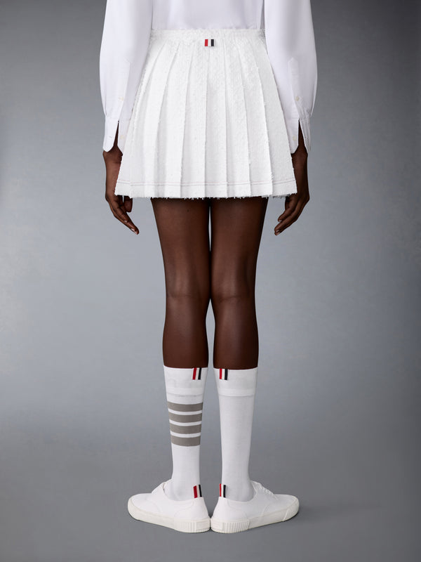 EYELASH TWEED DRAWSTRING PLEATED MINI SKIRT - image 3