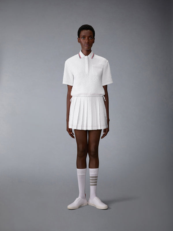 EYELASH TWEED DRAWSTRING PLEATED MINI SKIRT - image 4