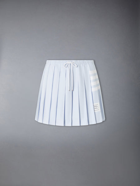 OXFORD 4-BAR DRAWSTRING PLEATED MINI SKIRT LIGHT BLUE