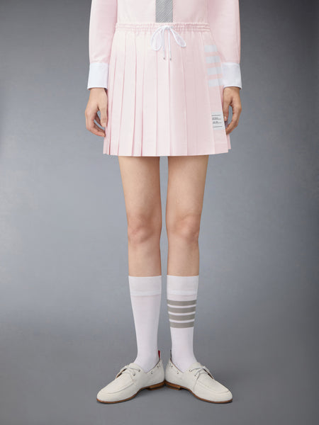 OXFORD 4-BAR DRAWSTRING PLEATED MINI SKIRT ライト ピンク