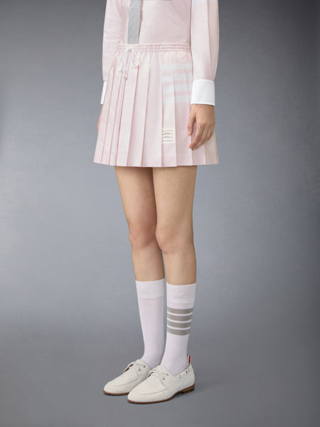 OXFORD 4-BAR DRAWSTRING PLEATED MINI SKIRT ライト ピンク
