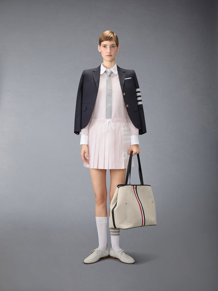 OXFORD 4-BAR DRAWSTRING PLEATED MINI SKIRT ライト ピンク