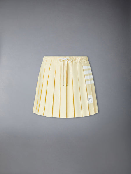 OXFORD 4-BAR DRAWSTRING PLEATED MINI SKIRT ペール イエロー