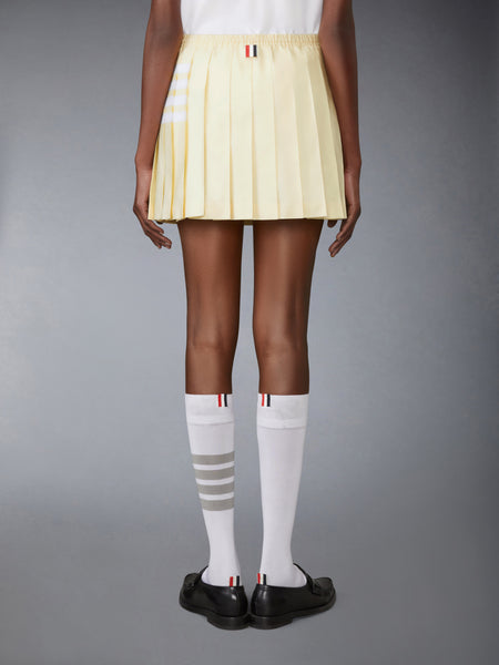 OXFORD 4-BAR DRAWSTRING PLEATED MINI SKIRT ペール イエロー