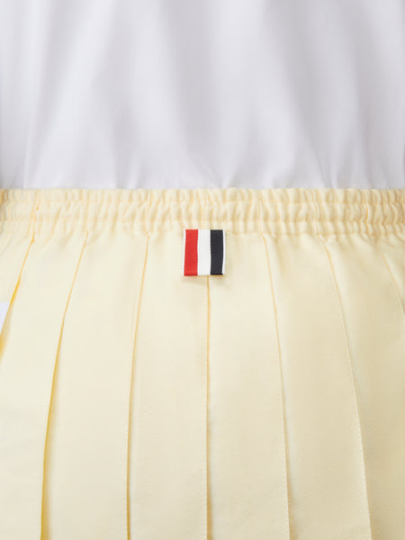OXFORD 4-BAR DRAWSTRING PLEATED MINI SKIRT ペール イエロー
